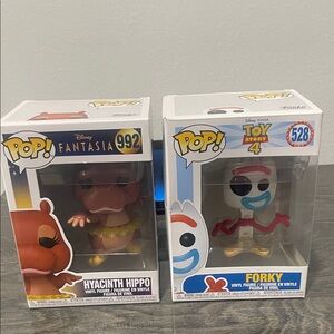 Funko Pop Disney Figures - Pink Hyacinth Hippo and White Forky